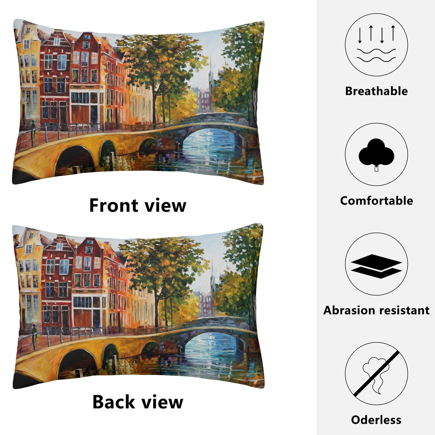 Double Side Printing Rectangular Pillow Cover Afremov THE GATEWAY TO AMSTERDAM