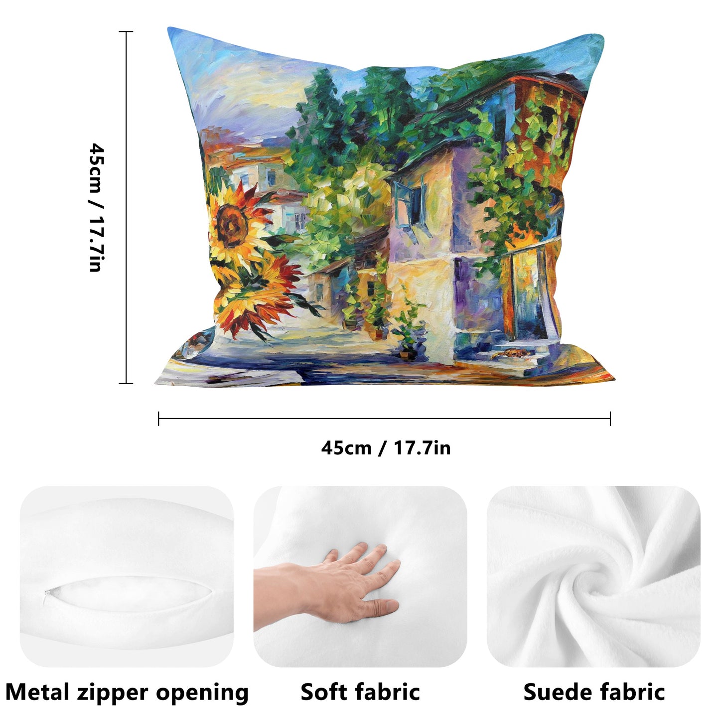 Double Side Printing Pillow Cover Afremov GREEK NOON