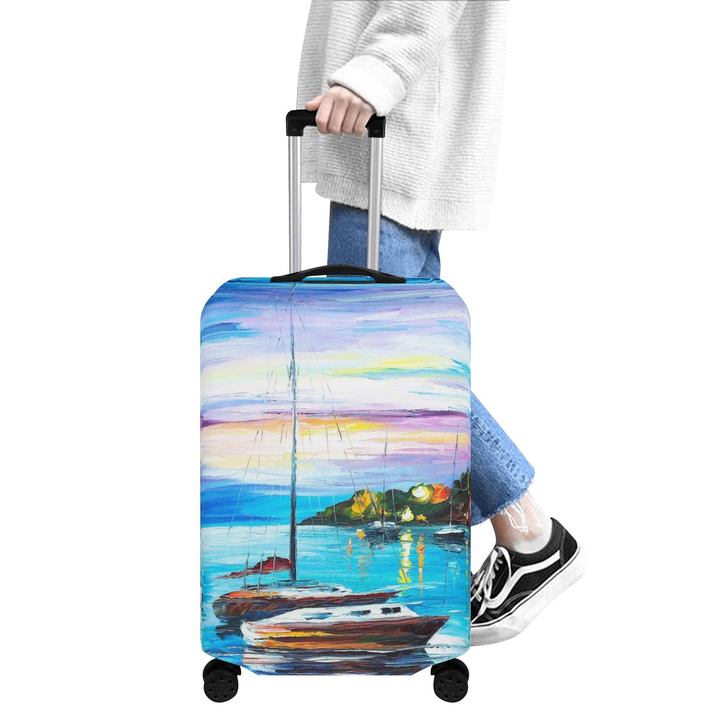 Polyester Luggage Cover Afremov MYSTERY OF THE NIGHT SKY