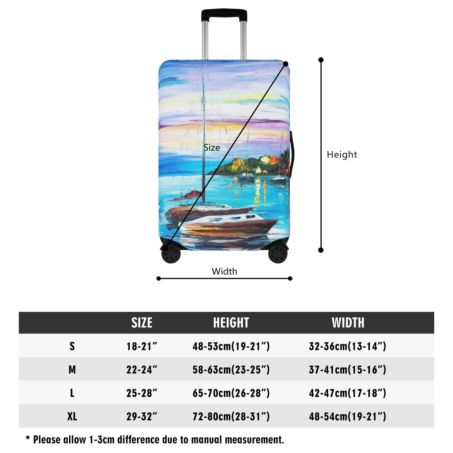 Polyester Luggage Cover Afremov MYSTERY OF THE NIGHT SKY