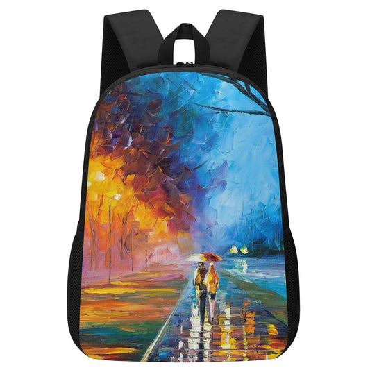 17 Inch Laptop Backpack Afremov ALLEY BY THE LAKE