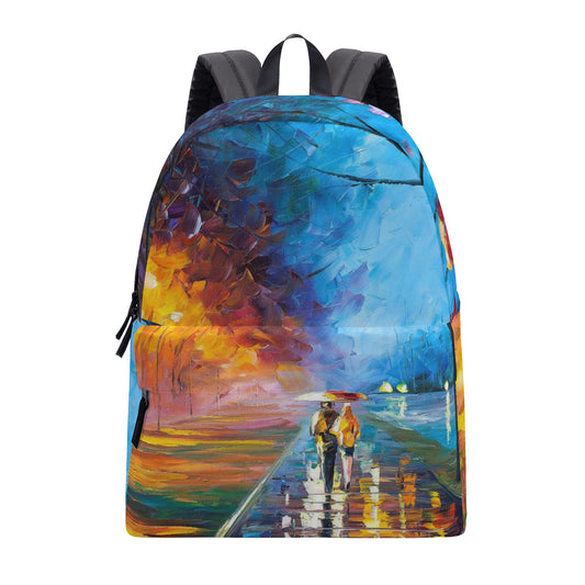 All Over Print Cotton Backpack Afremov ALLEY BY THE LAKE