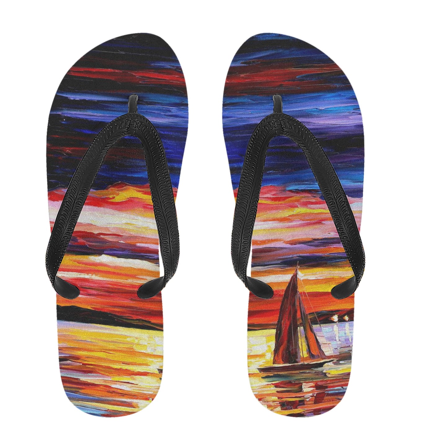 Women's Flip Flops Afremov NIGHT SEA