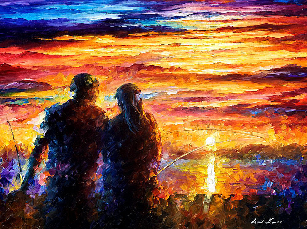 Leonid Afremov FISHING FOR TWO Puzzle Painting