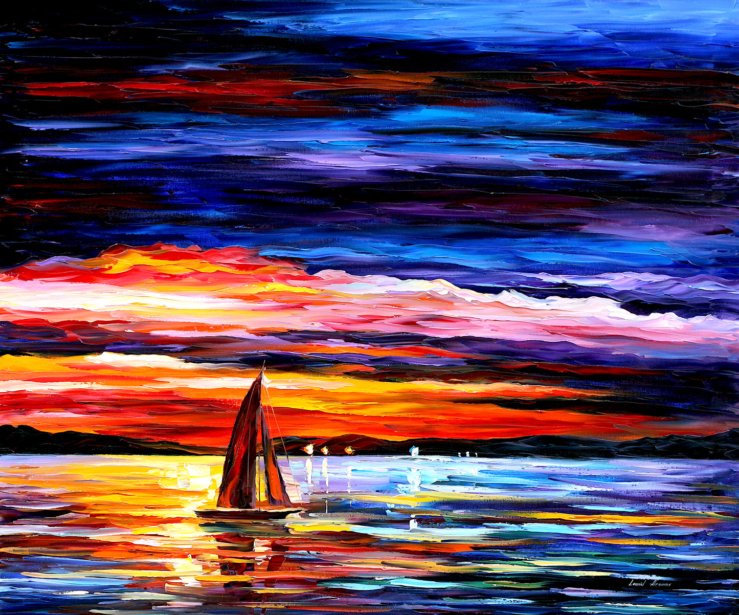 Leonid Afremov NIGHT SEA Puzzle Painting