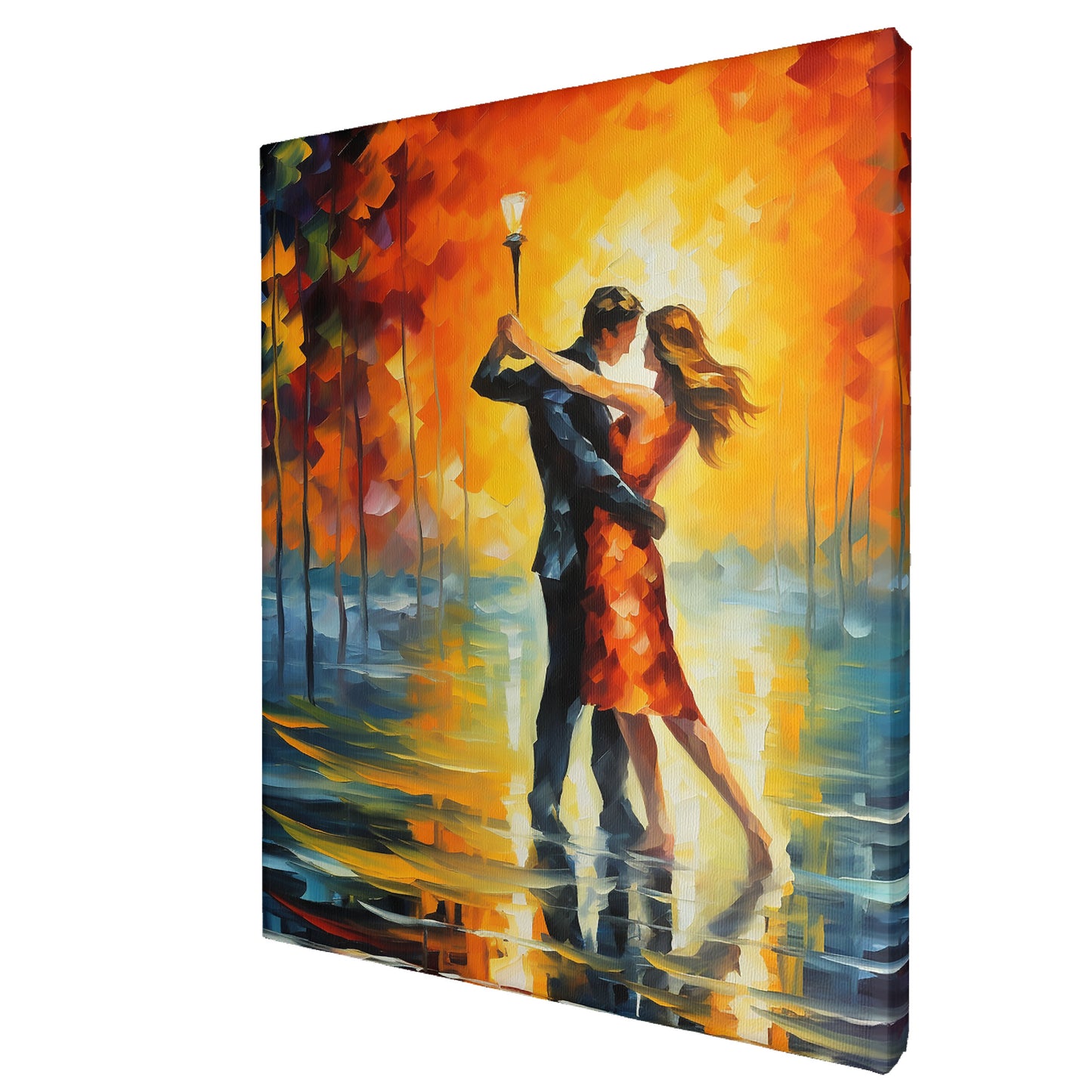 A Couple Dancing at Sunset AI Leonid Afremov