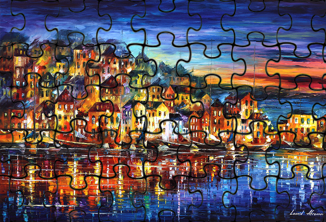 Leonid Afremov quiet town Puzzle Painting