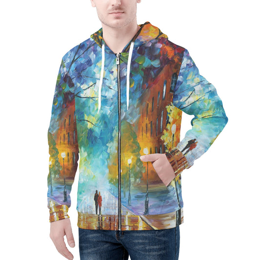 FRESHNESS OF COLD  Men's All Over Print Zip Hoodie