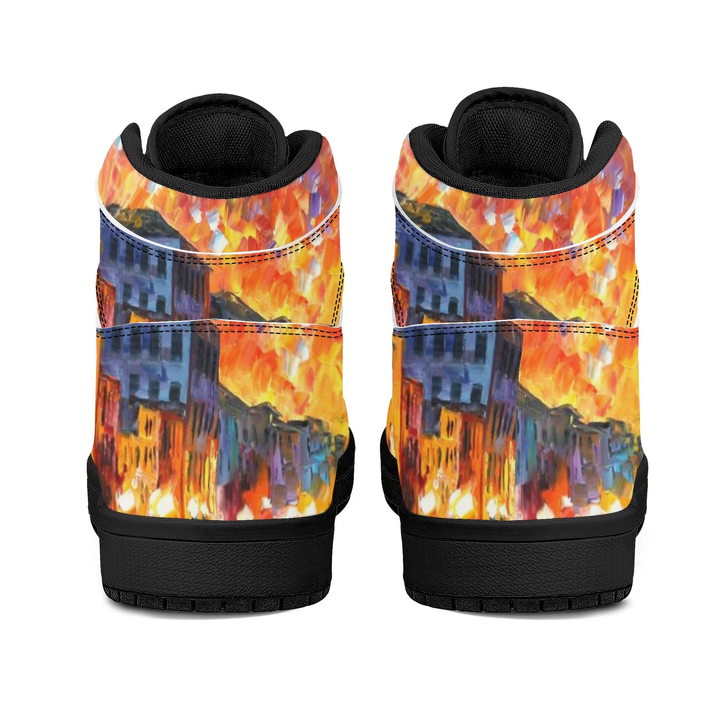 Men's High Top Leather Sneakers Afremov VENICE - GRAND CANAL