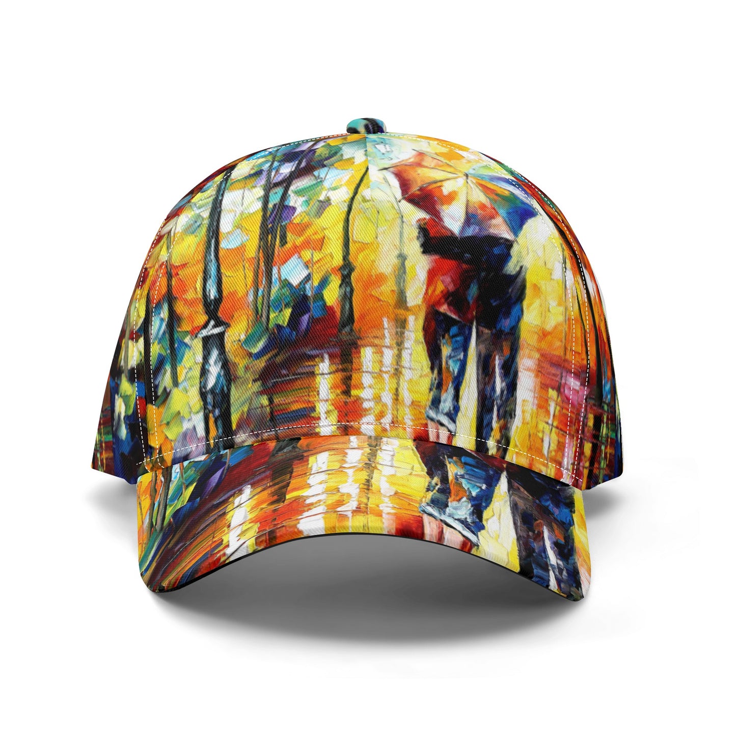 All Over Printing Baseball Caps Afremov Couple Under One Umbrella