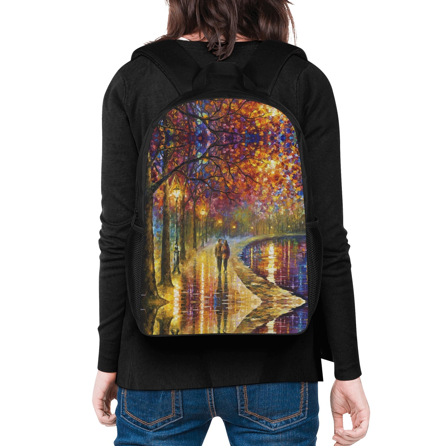 17 Inch School Backpack Afremov Spirits By the Lake