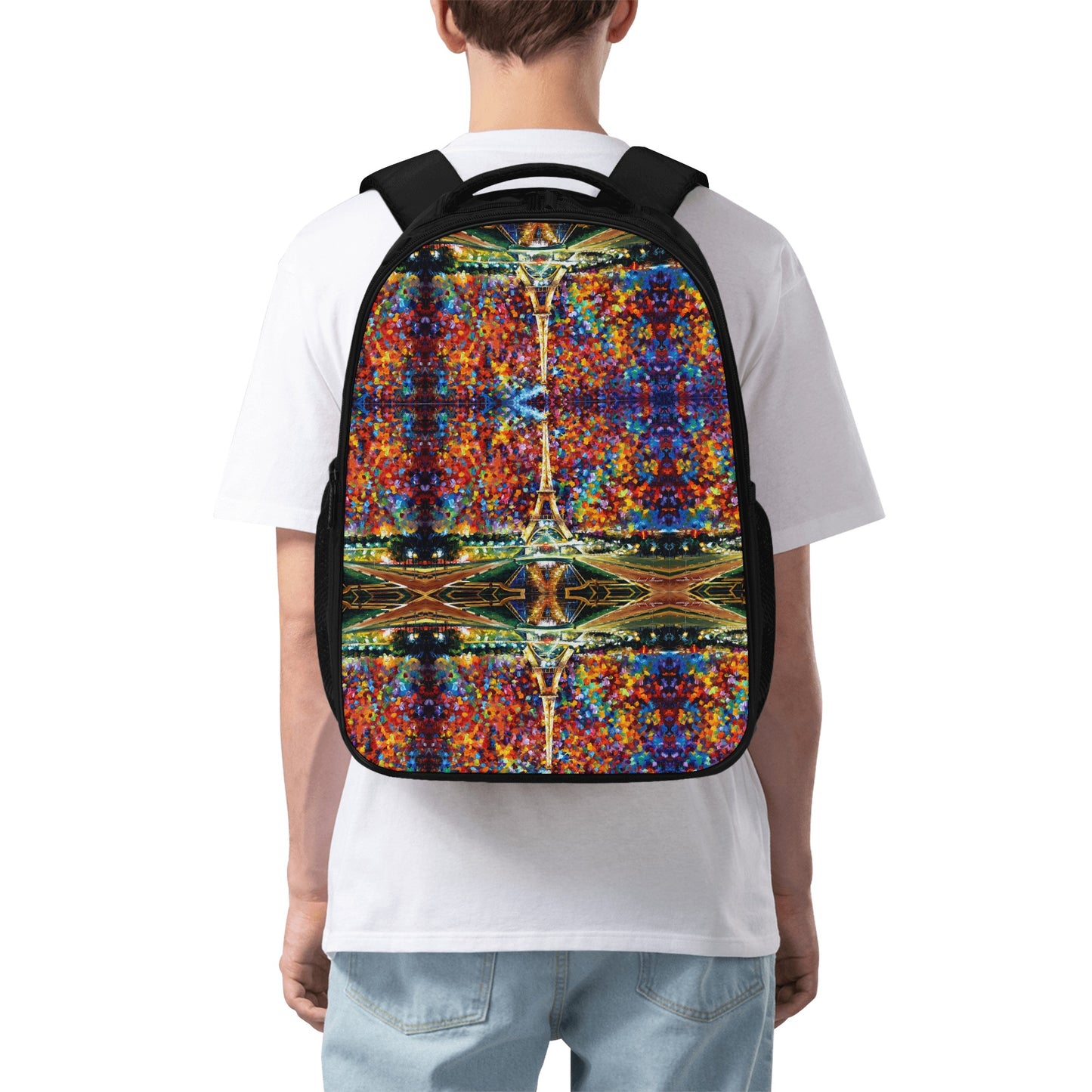 16 Inch Dual Compartment School Backpack Afremov PARIS OF MY DREAM