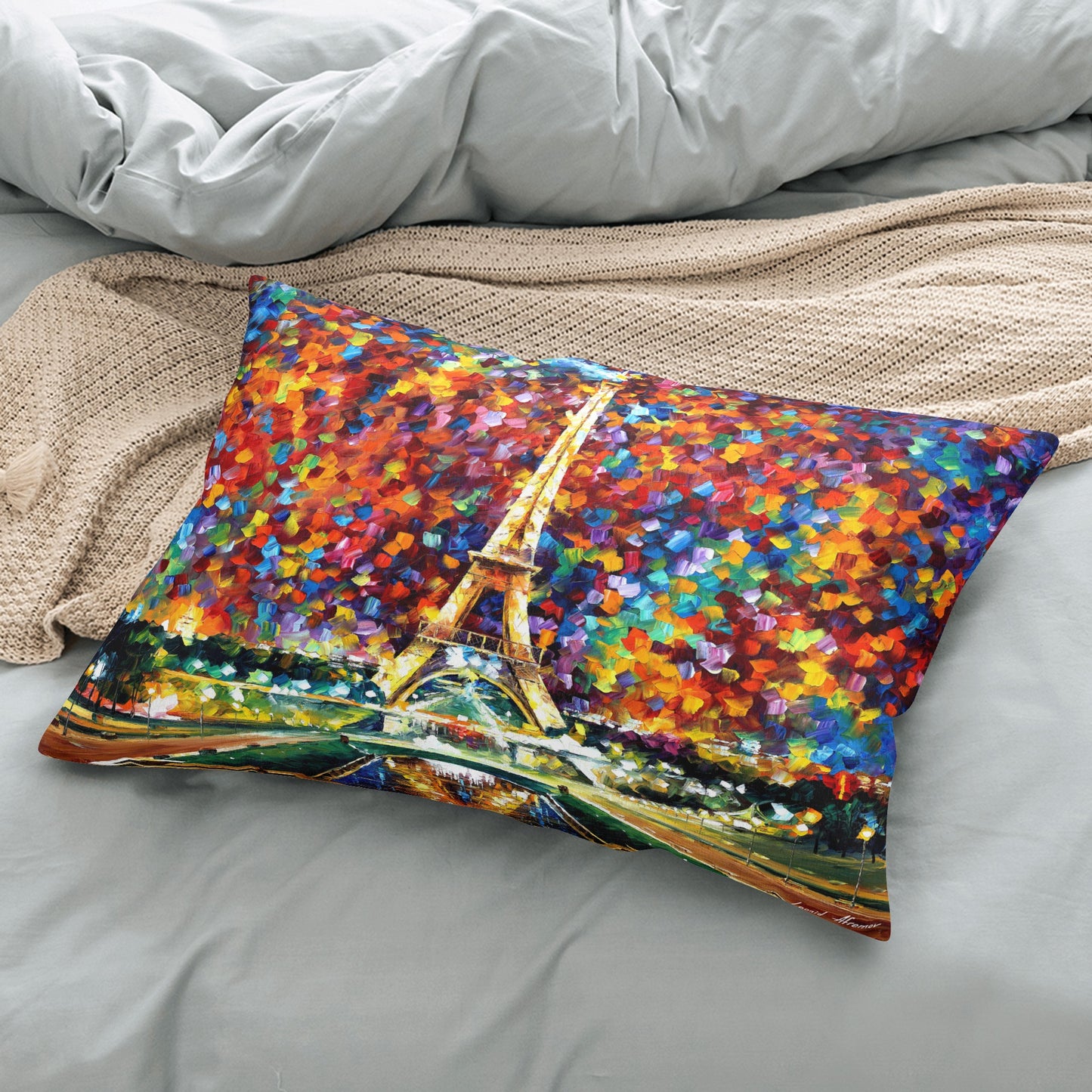 Double Side Printing Rectangular Pillow Cover Afremov PARIS OF MY DREAM