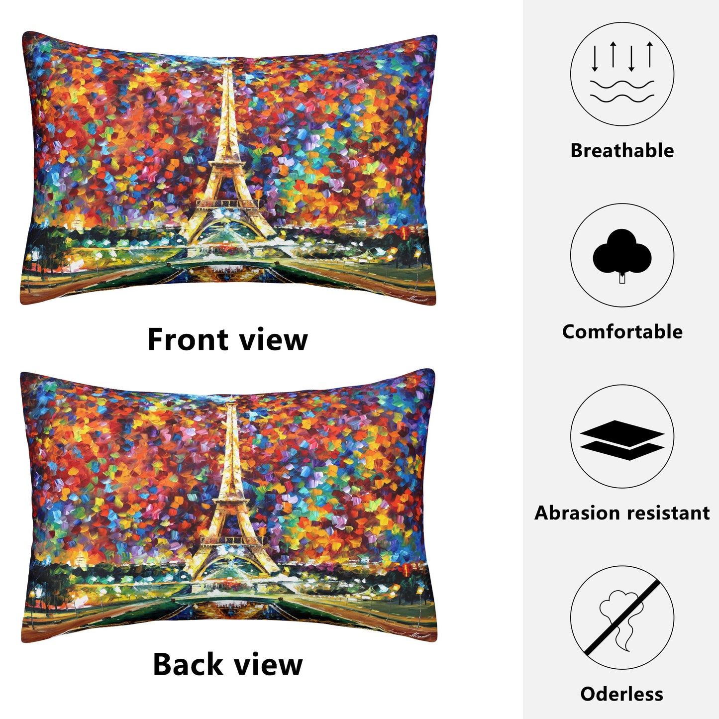 Double Side Printing Rectangular Pillow Cover Afremov PARIS OF MY DREAM