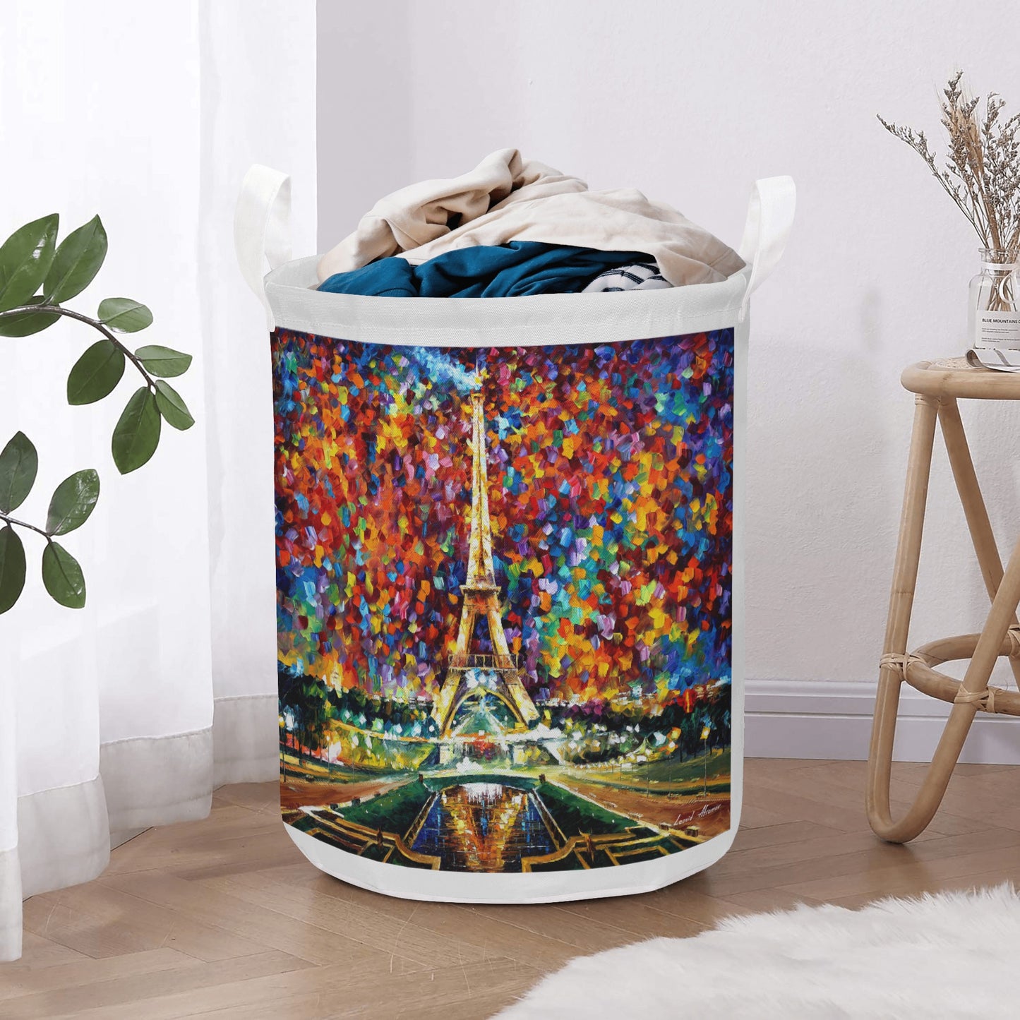Round Laundry Basket Afremov PARIS OF MY DREAM