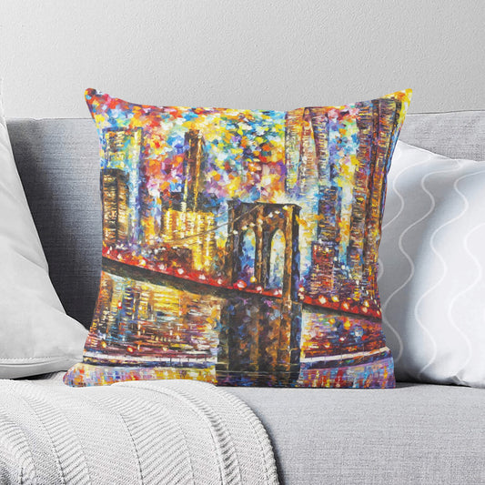 Double Side Printing Pillow Cover Afremov NIGHT OF NEW YORK