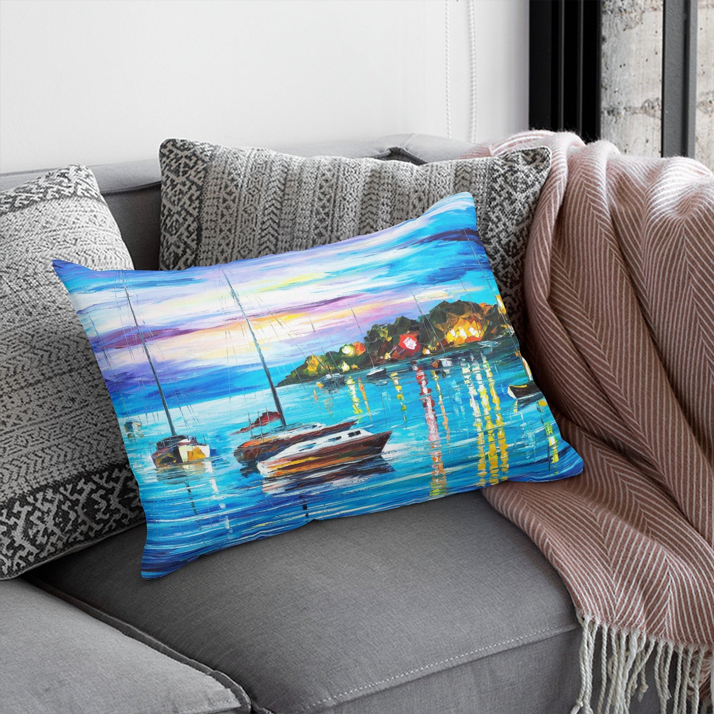 Double Side Printing Rectangular Pillow Cover Afremov MYSTERY OF THE NIGHT SKY