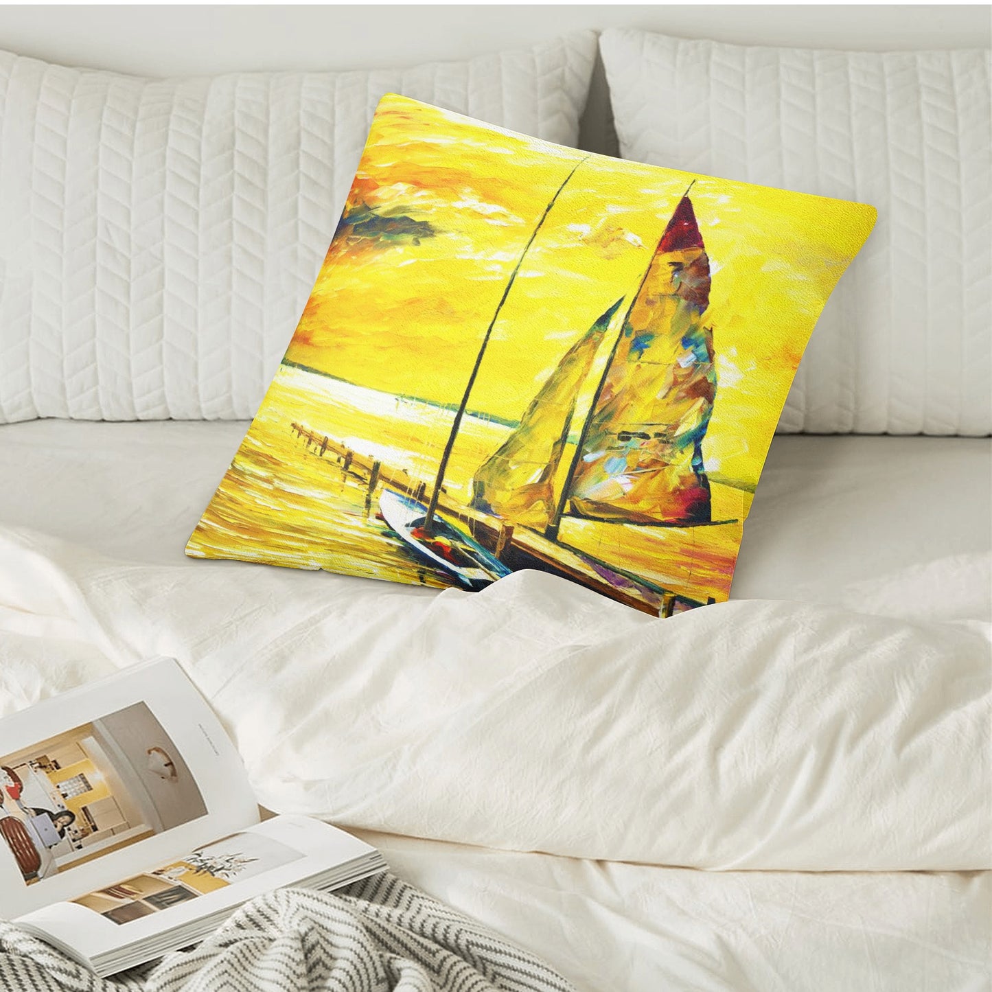 Double Side Printing Pillow Cover Afremov SAILING AWAY