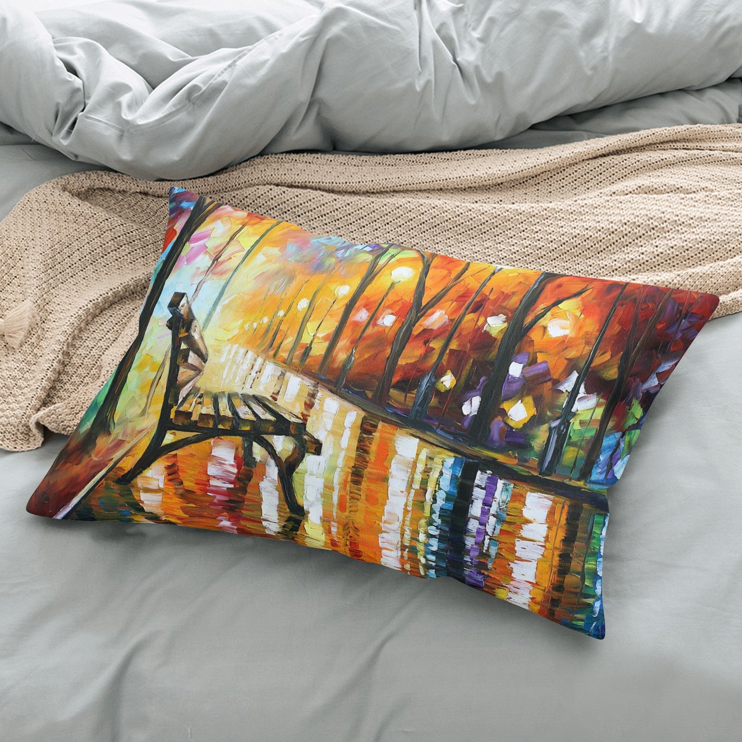 Double Side Printing Rectangular Pillow Cover Afremov THE LONELINESS OF AUTUMN