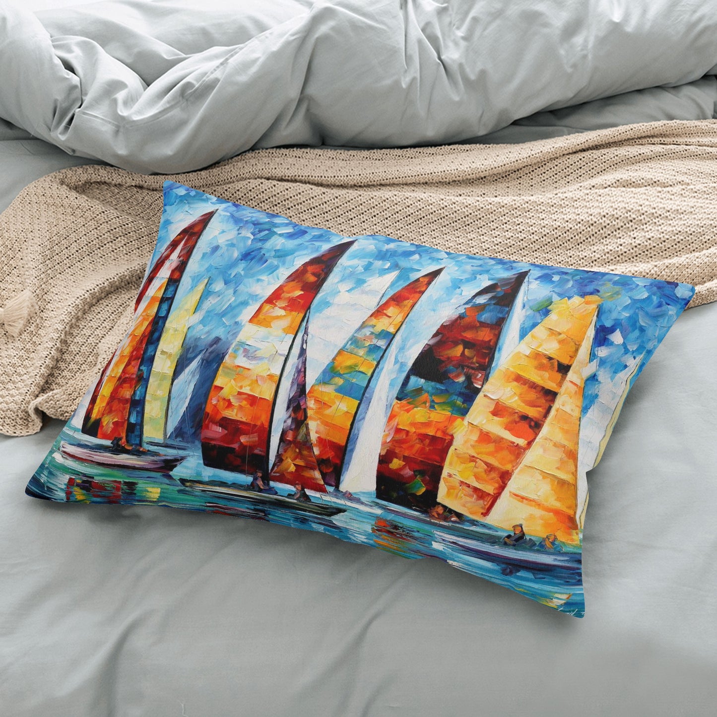 Double Side Printing Rectangular Pillow Cover Afremov SAIL REGATTA