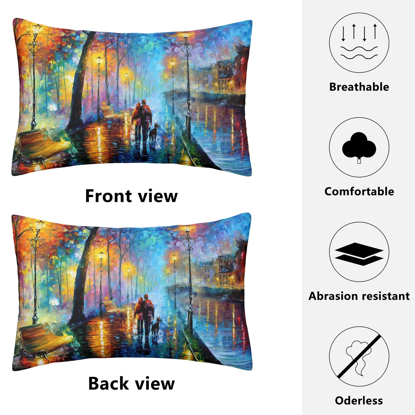 Double Side Printing Rectangular Pillow Cover Afremov MELODY OF THE NIGHT