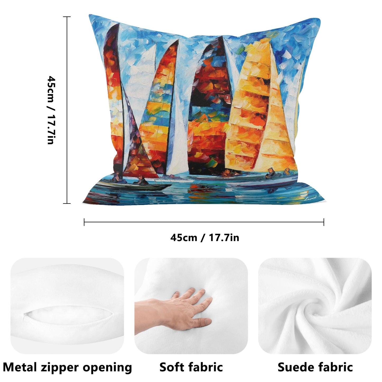 Double Side Printing Pillow Cover Afremov SAIL REGATTA