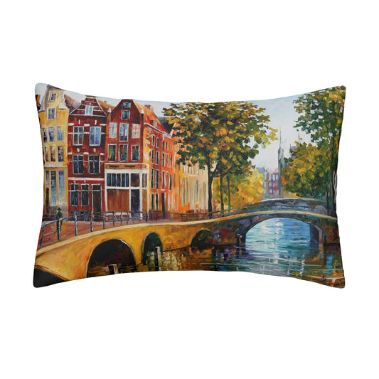 Double Side Printing Rectangular Pillow Cover Afremov THE GATEWAY TO AMSTERDAM