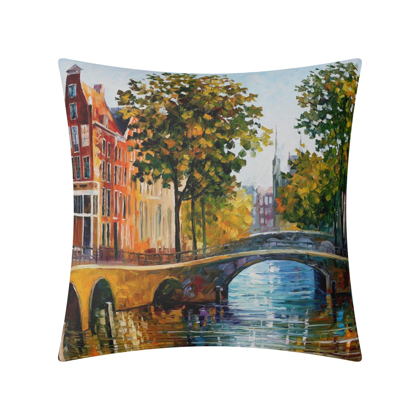 Double Side Printing Pillow Cover Afremov THE GATEWAY TO AMSTERDAM