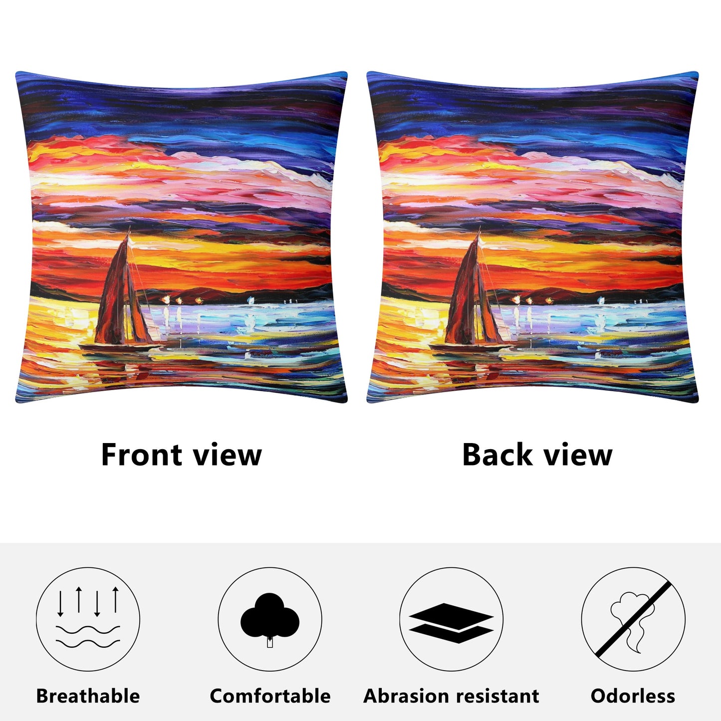 Double Side Printing Pillow Cover Afremov NIGHT SEA