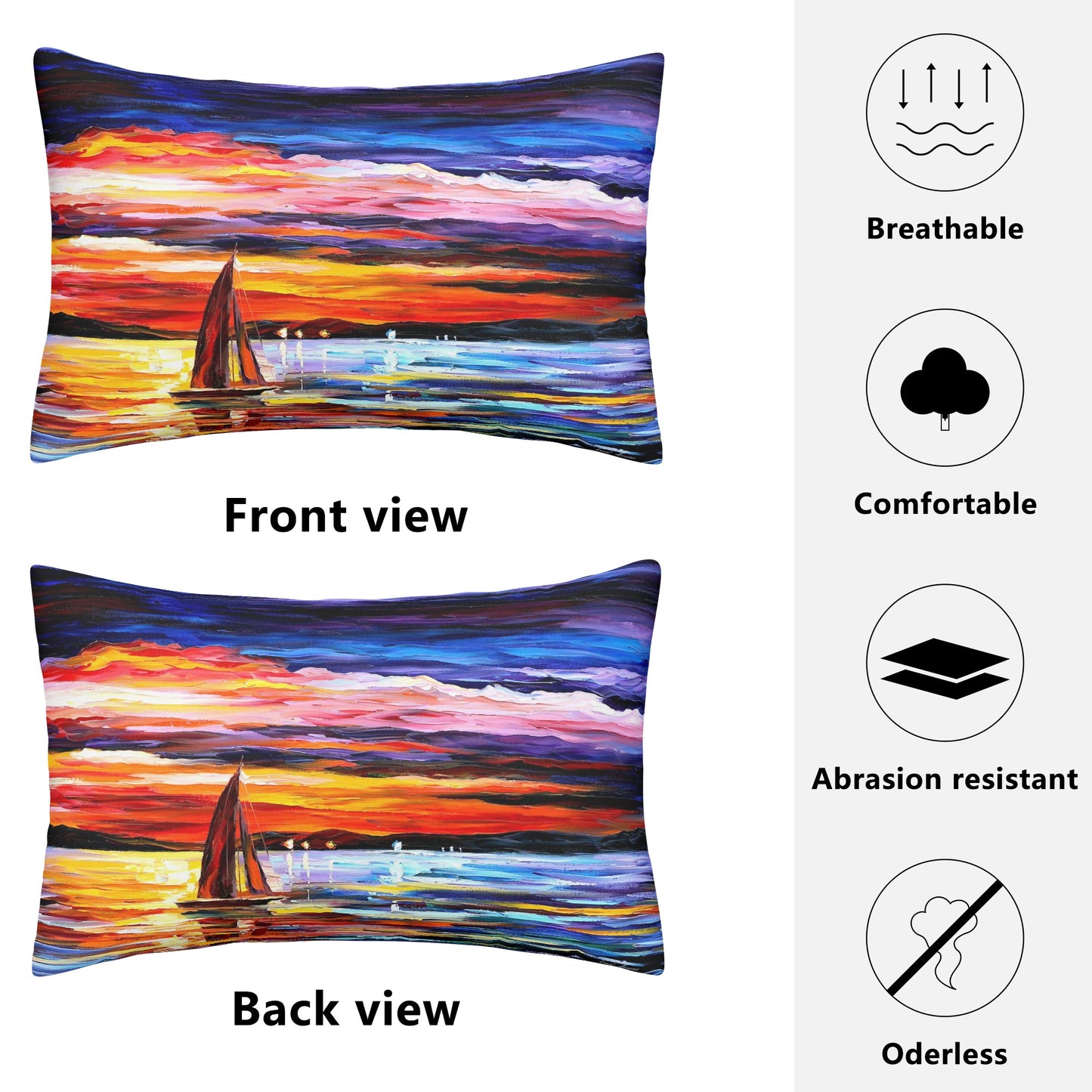 Double Side Printing Rectangular Pillow Cover Afremov NIGHT SEA