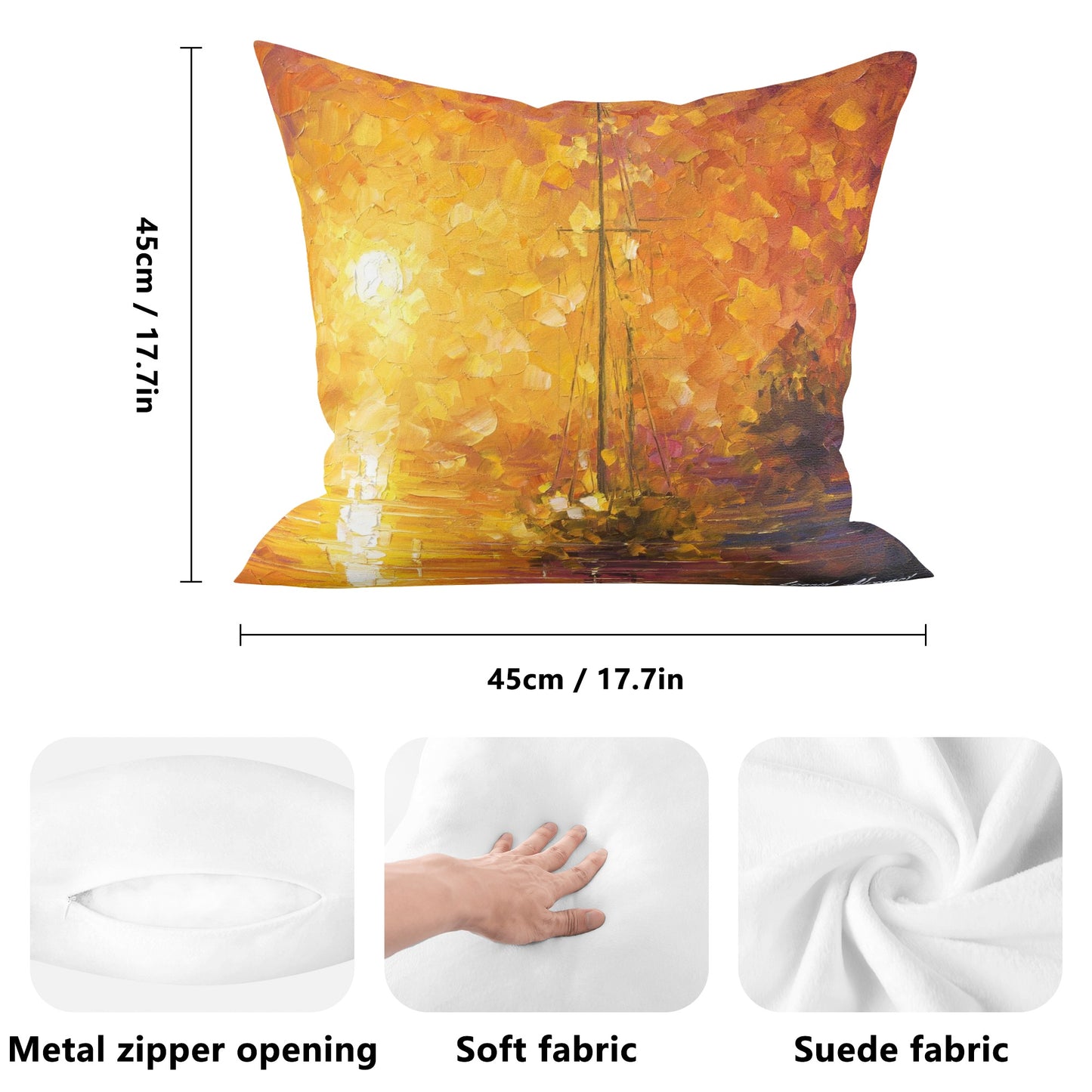 Double Side Printing Pillow Cover Afremov ORANGE FOG
