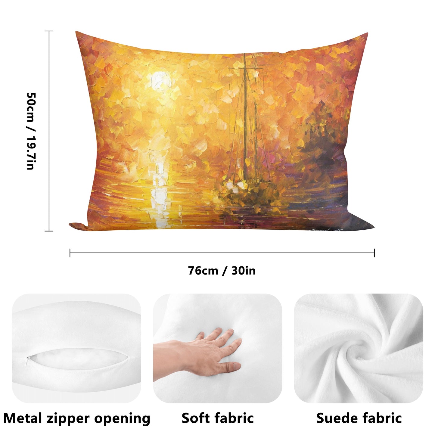 Double Side Printing Rectangular Pillow Cover Afremov ORANGE FOG