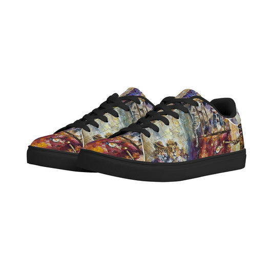 Womens Low Top Leather Sneakers @FanClub By AFREMOV.COM