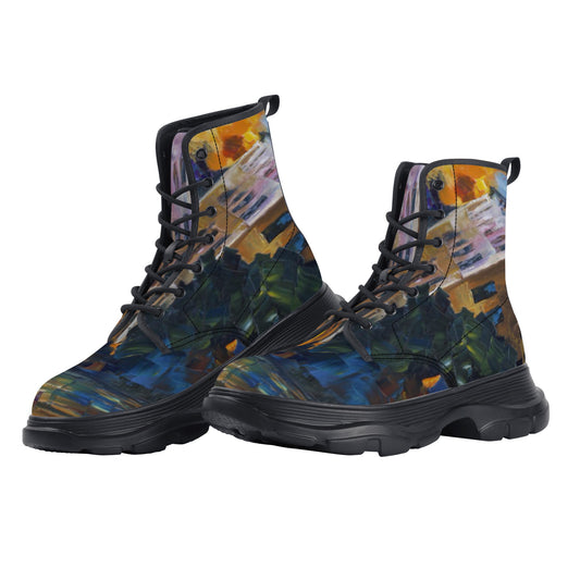 Womens Leather Chunky Boots @FanClub By AFREMOV.COM
