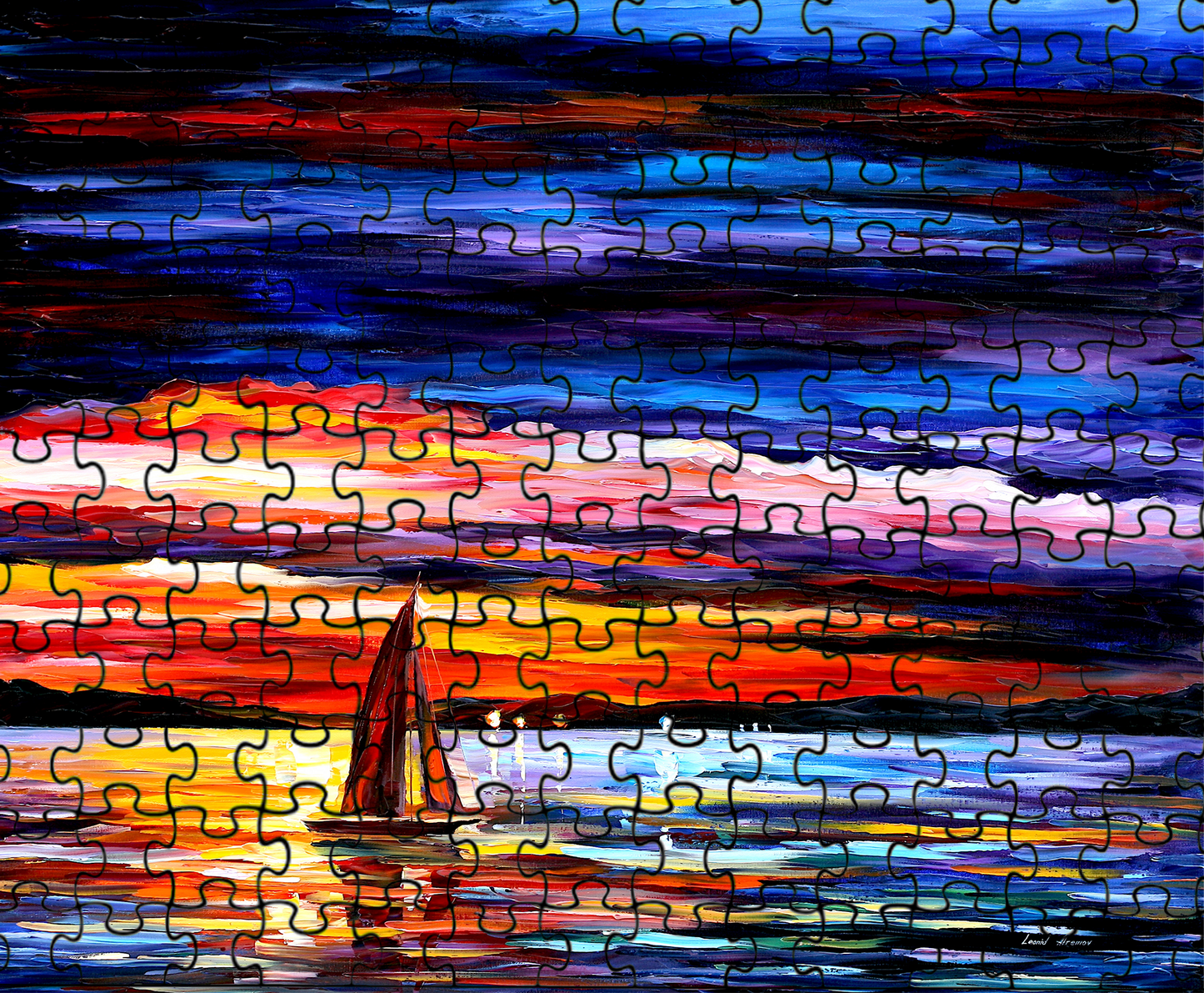Leonid Afremov NIGHT SEA Puzzle Painting