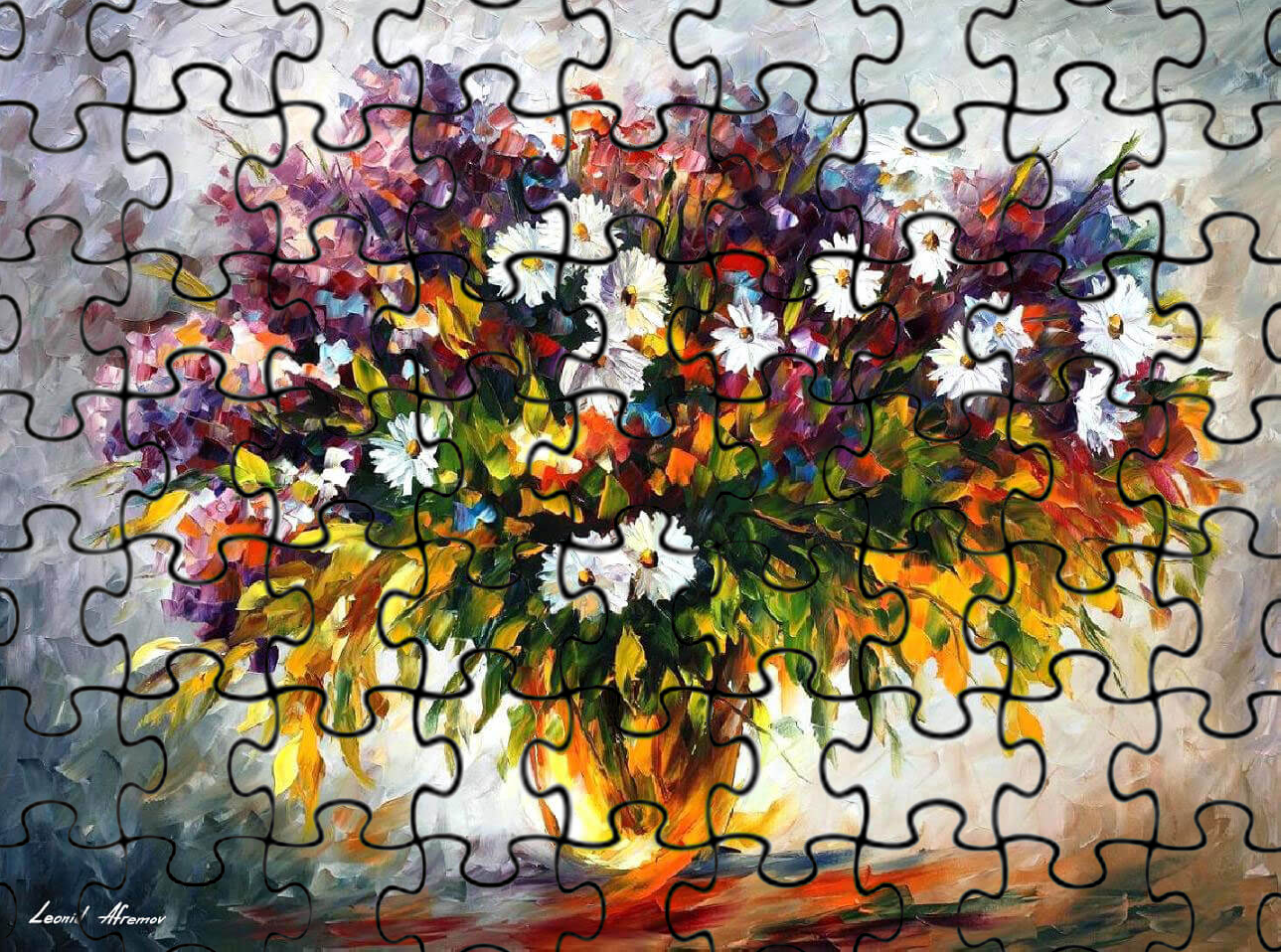 Leonid Afremov LILAC AND CAMOMILES Puzzle Painting