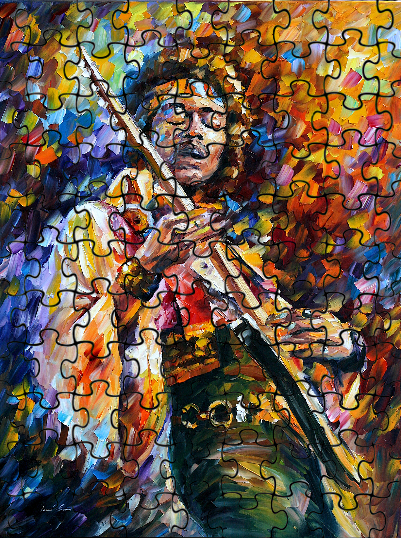 Leonid Afremov  JIMI HENDRIX Puzzle Painting