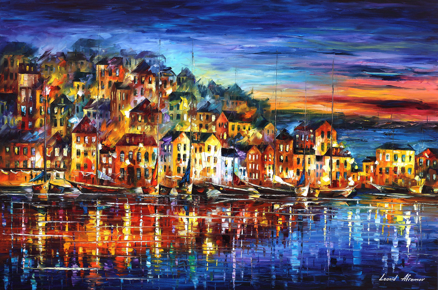 Leonid Afremov  quiet town Paint By Numbers Full Kit
