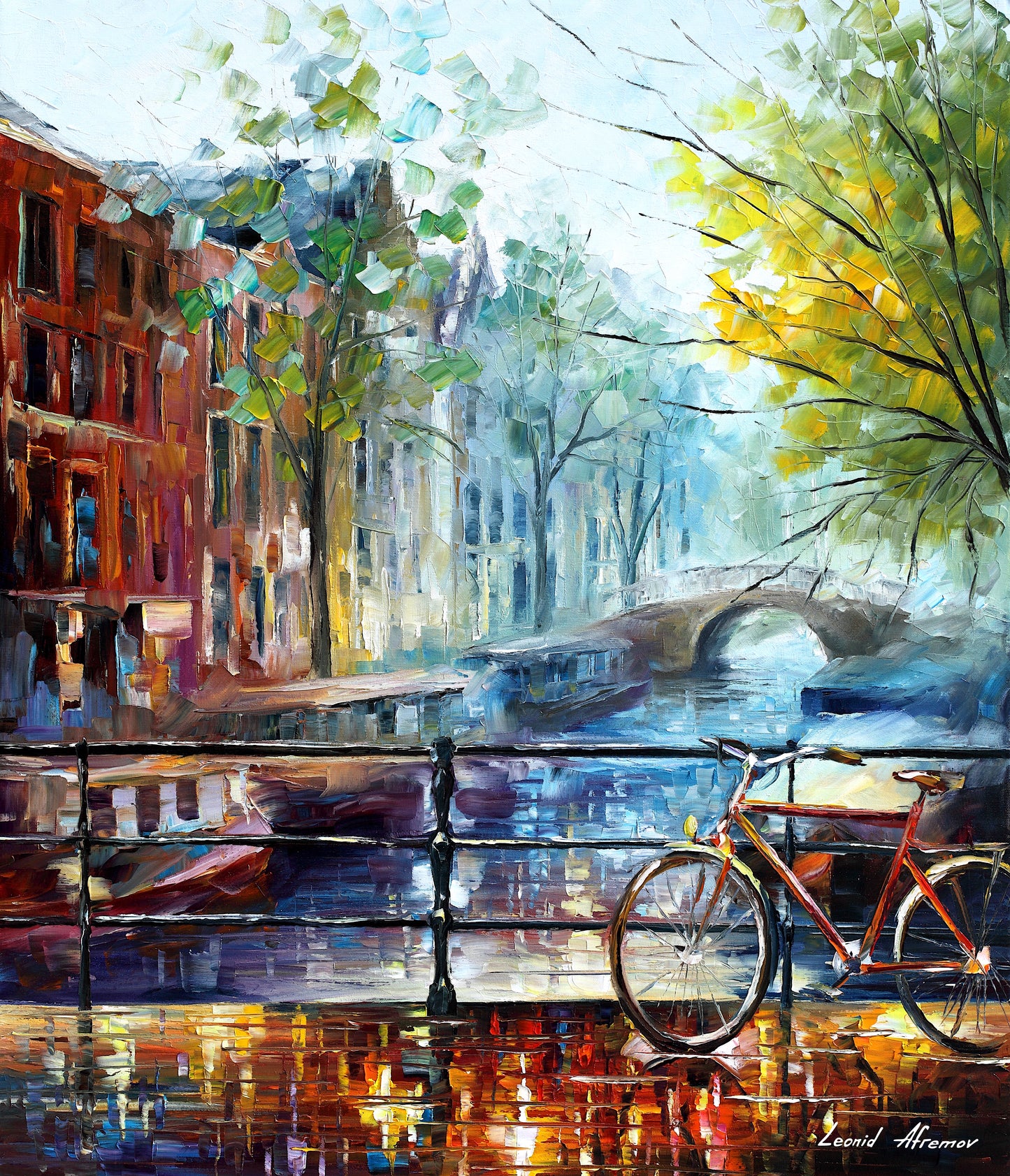 Leonid Afremov Bicycle in Amsterdam Paint By Number