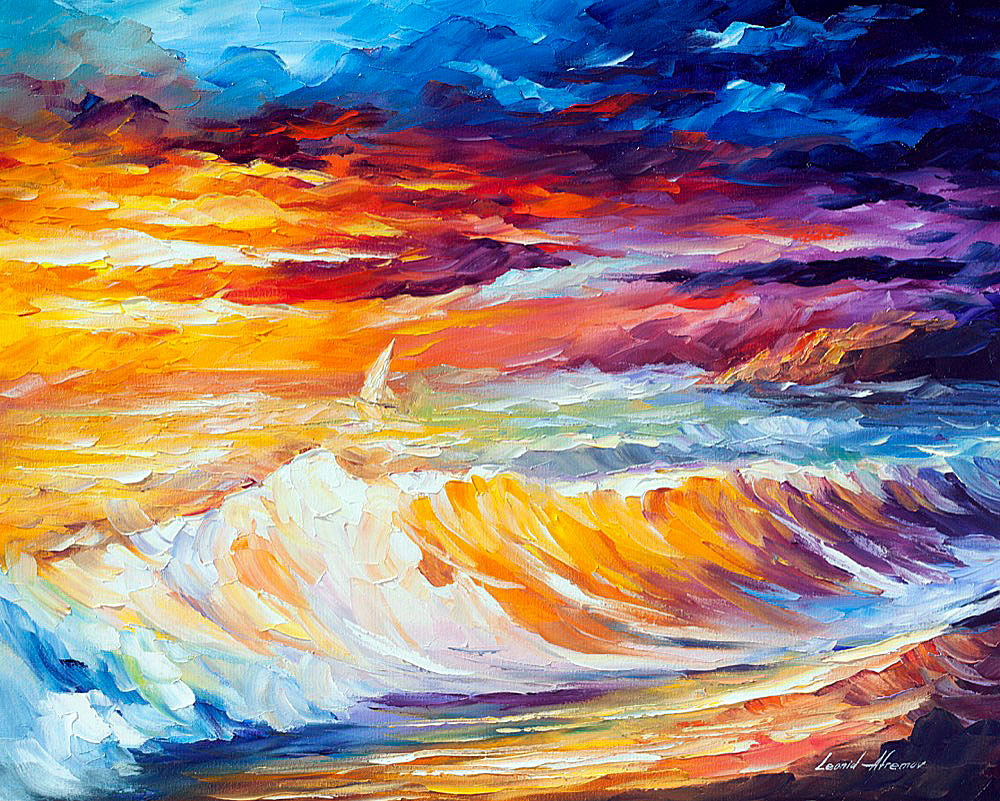 Leonid Afremov a GOLD WAVES Paint By Numbers Full Kit