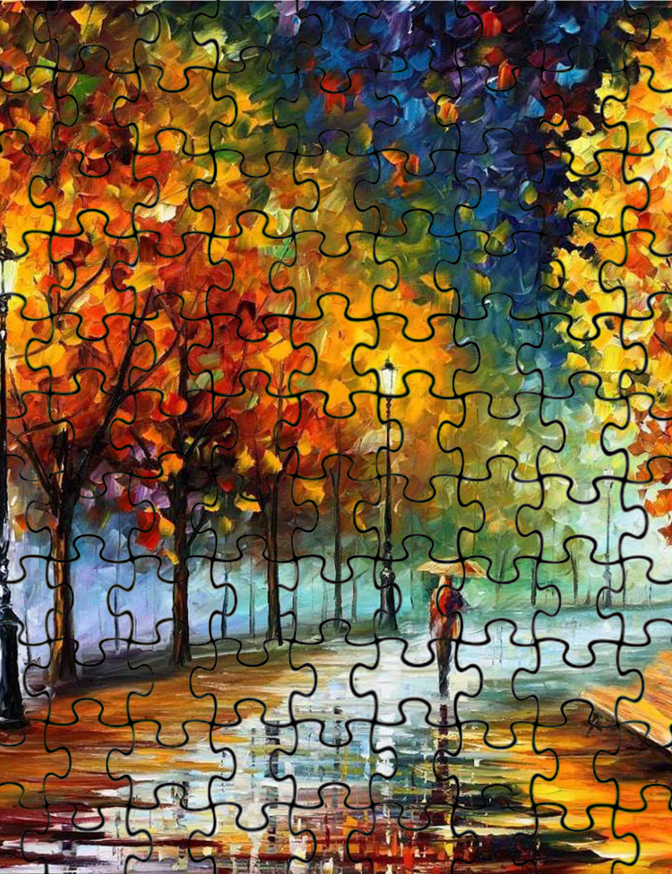 Leonid Afremov FALL MARATHON Puzzle Painting
