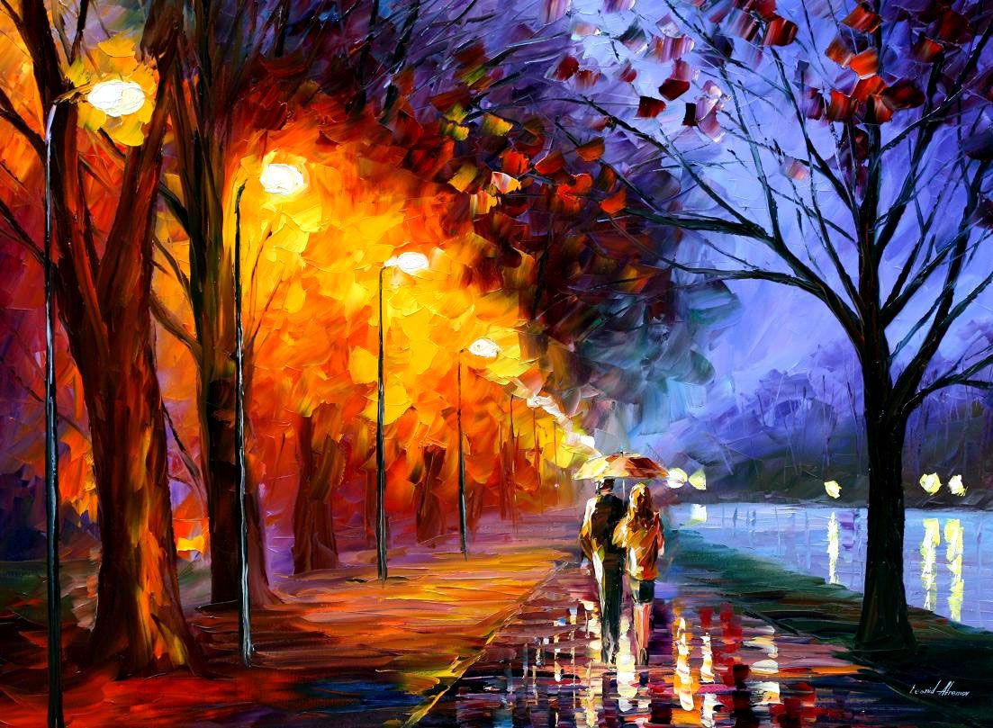Leonid Afremov ALLEY BY THE LAKE Paint By Numbers Full Kit