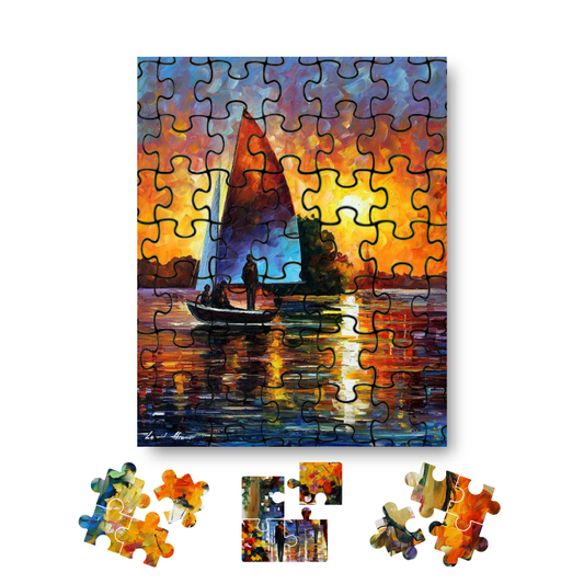 Leonid Afremov SUNSET BY THE LAKE Puzzle Painting