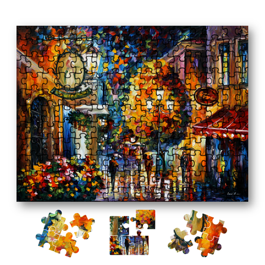 Leonid Afremov CAFE IN THE OLD CITY Puzzle Paiting