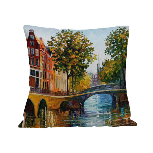 Pillow Cover Afremov THE GATEWAY TO AMSTERDAM