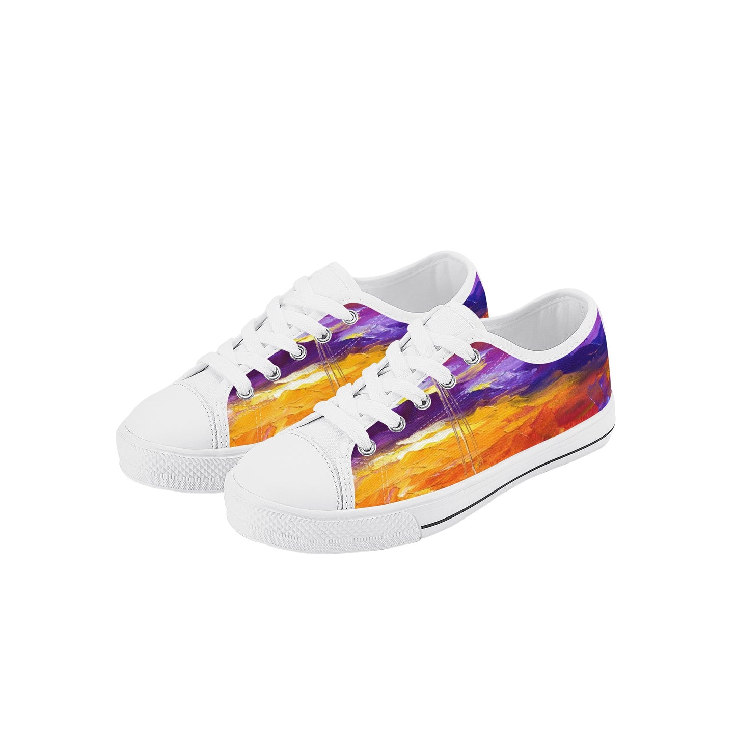 Kid's Low Top Canvas Shoes Afremov SUNSET OF EMOTIONS