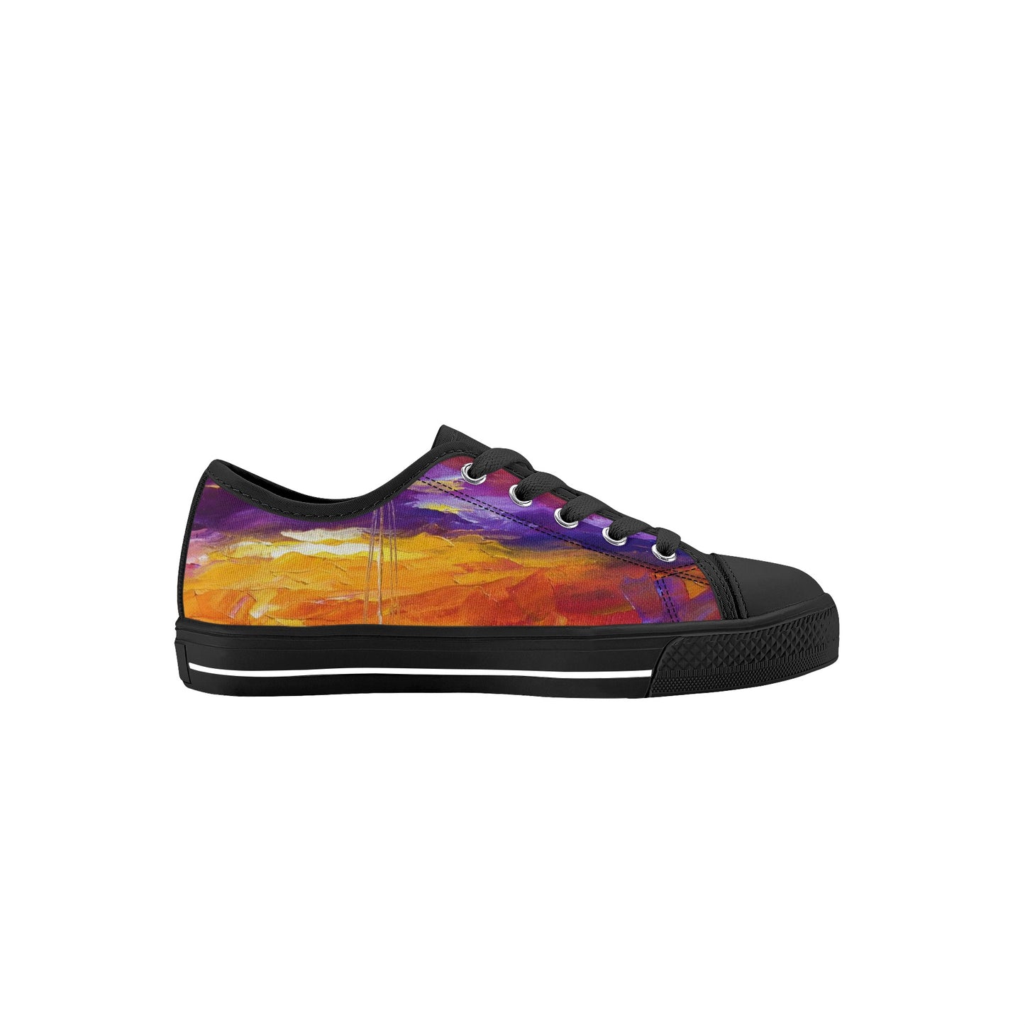 Kid's Low Top Canvas Shoes Afremov SUNSET OF EMOTIONS