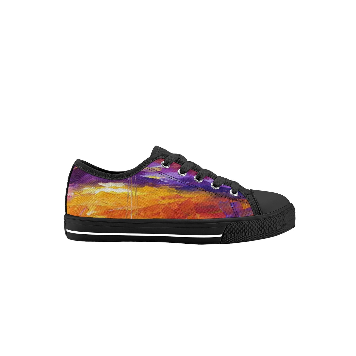 Kid's Low Top Canvas Shoes Afremov SUNSET OF EMOTIONS