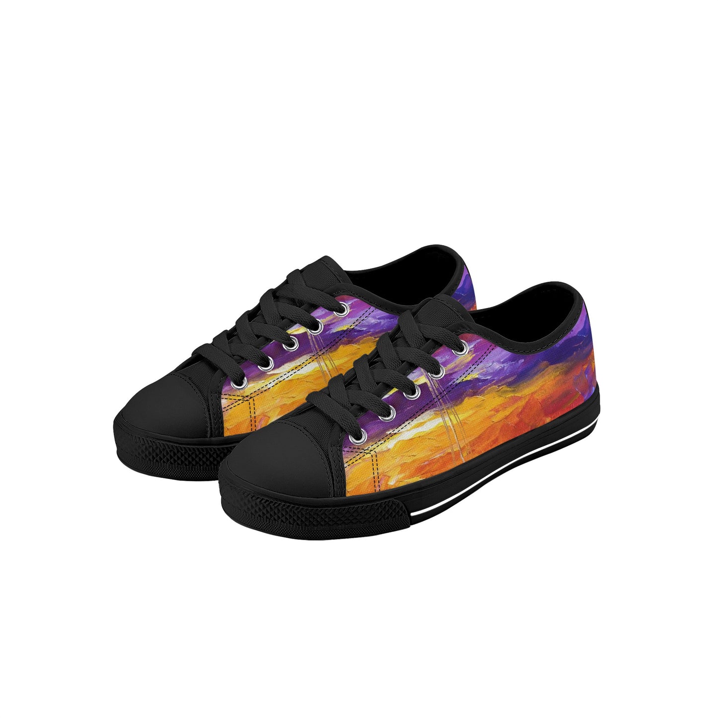 Kid's Low Top Canvas Shoes Afremov SUNSET OF EMOTIONS