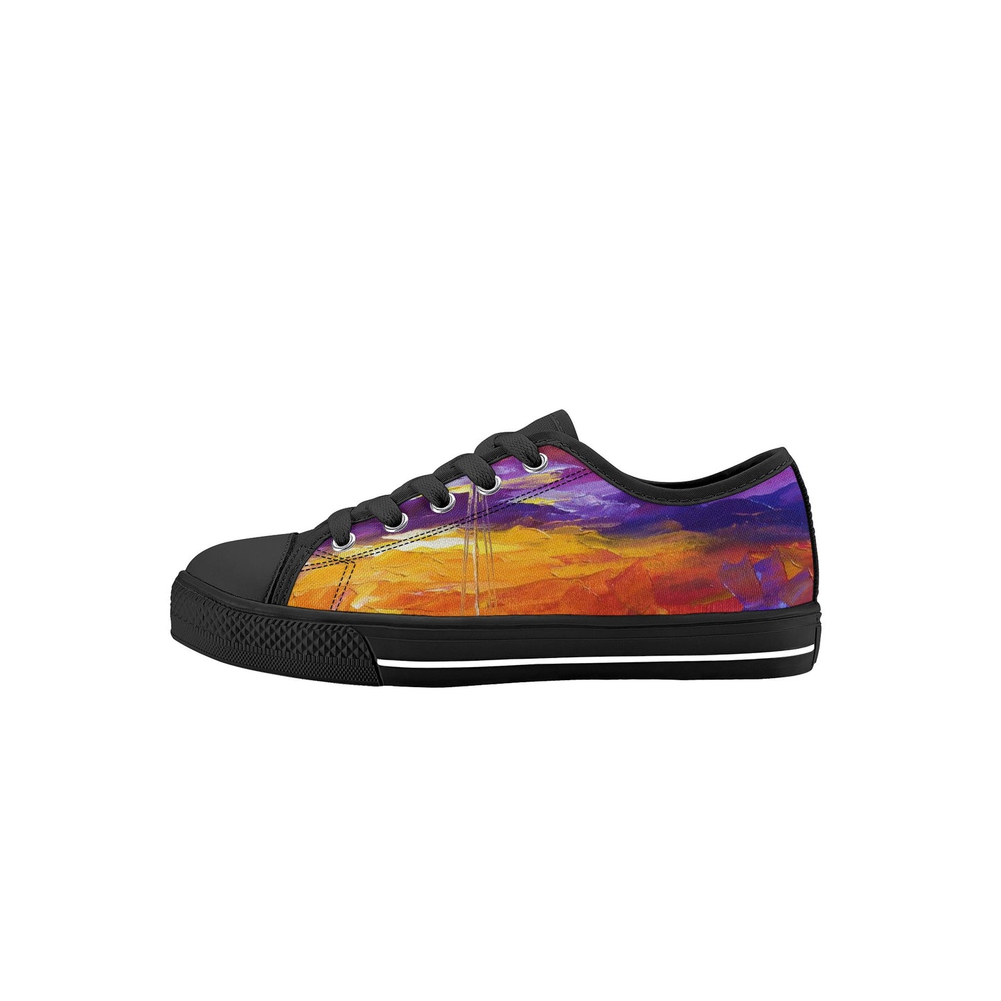 Kid's Low Top Canvas Shoes Afremov SUNSET OF EMOTIONS